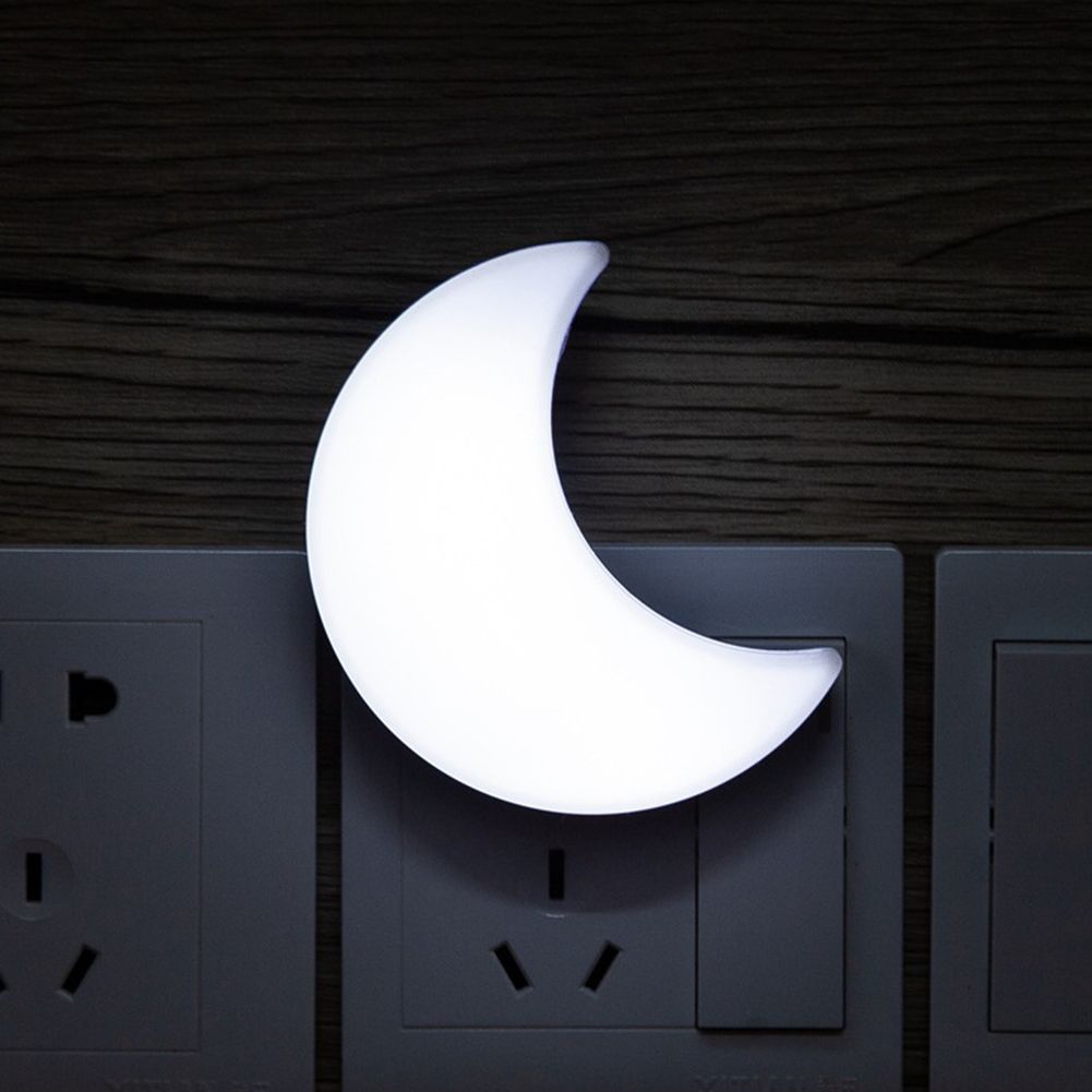 Yfashion LED Light Sensor Control ni Moon Shape Night Light for Sleeping