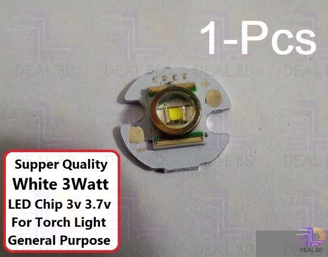 Supper Quality White 3Watt LED Chip 3.1v 3.7v 3W With Metal Plate Heatsink Heat Sink Aluminum Base 16mm PCB DIY For Torch Light - Strip Light