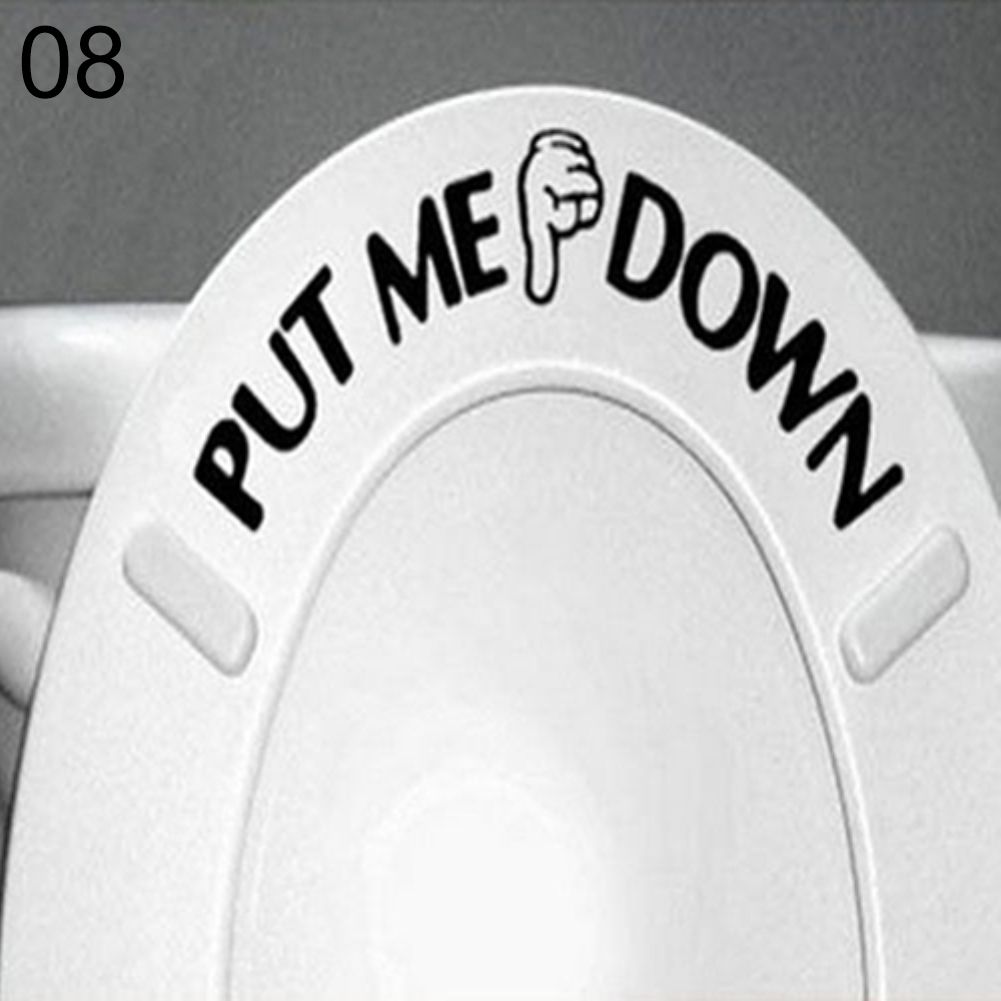 Home Bathroom Decor Art Funny Wall Door Toilet Seat Lid Sticker Vinyl Decal
