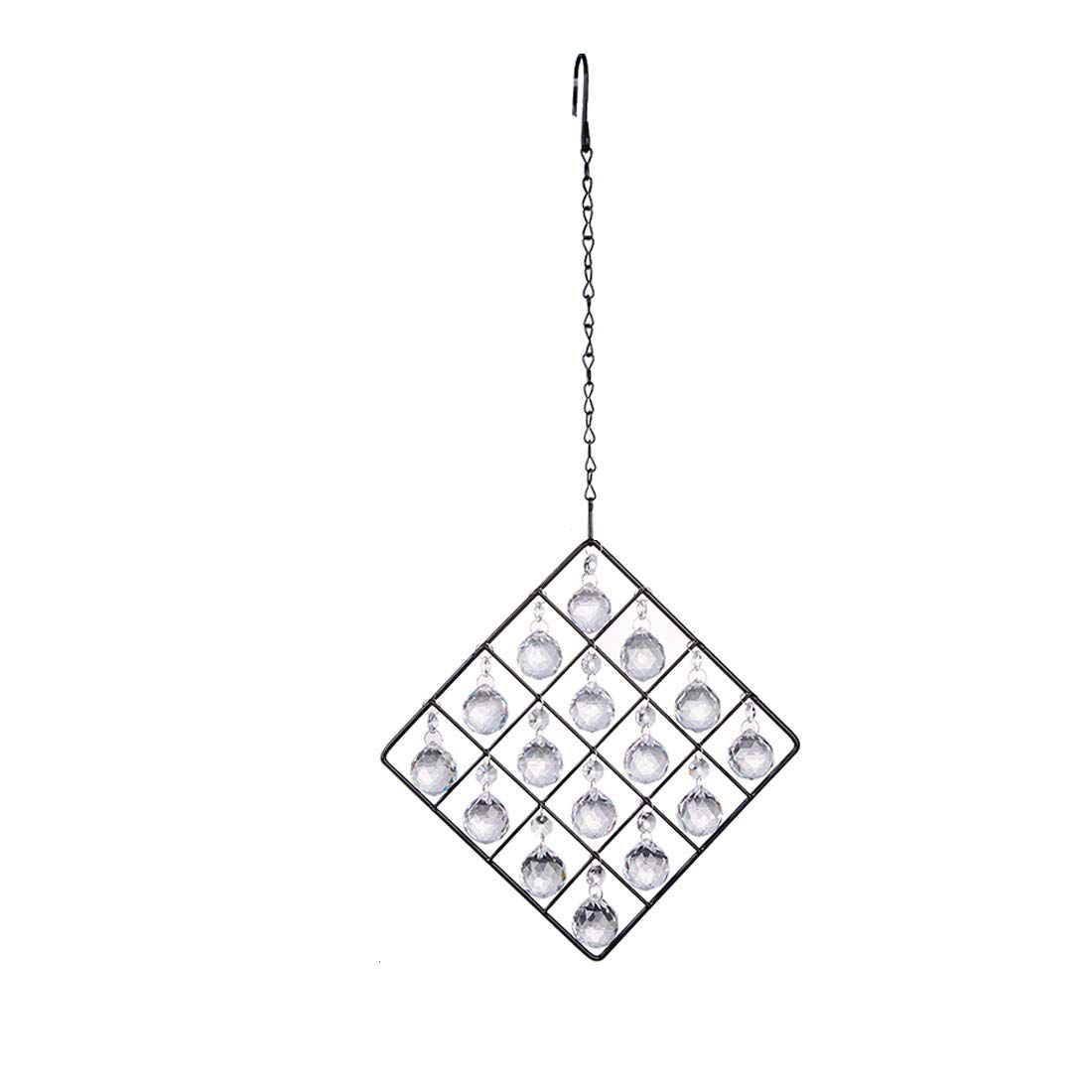 Transparent Crystal Ornaments Metal Crystal Garden Pendant Rainbow Crystal Ornament Crystal Balls Prism for Window Garden Home Decoration