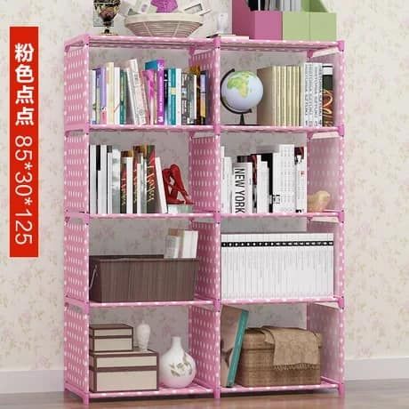 Double Row Bookshelf creative storage shelf Combination Shelf Floor Standing Bookcase.