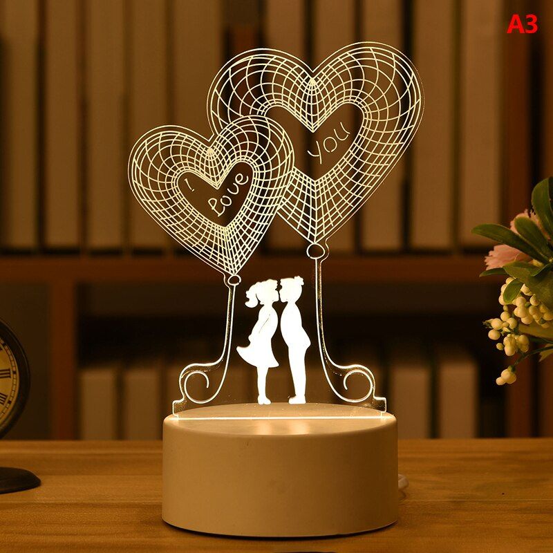3D Plate LED Lamp Creative 3D LED Night Lights Novelty Illusion Night Lamp 3D Illusion Table Lamp For Home Decorative