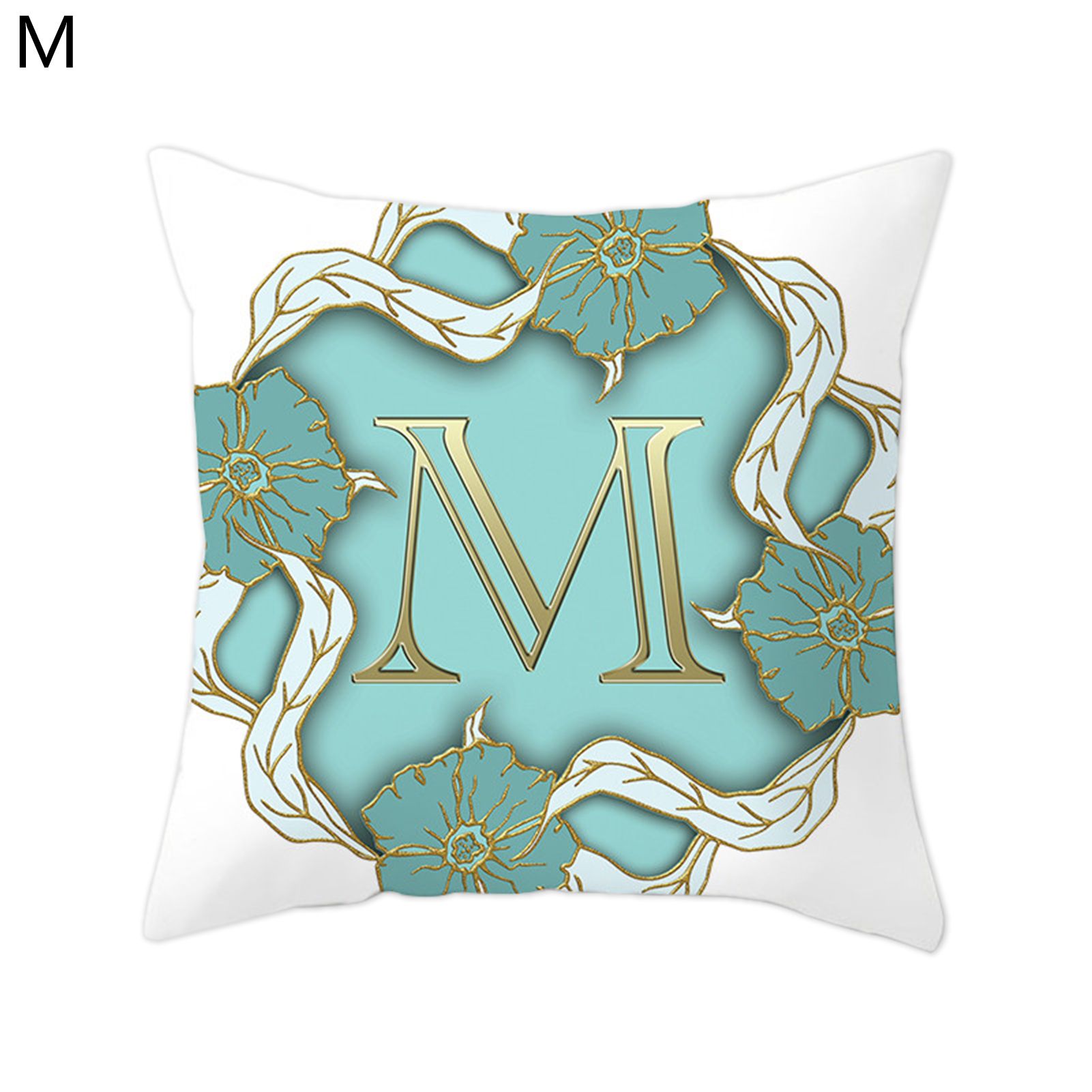 Throw Pillowcase Soft Touch Decorative Flower Letter Throw Pillowcase