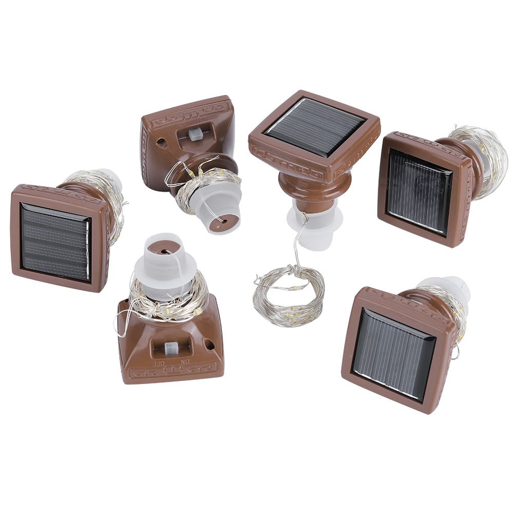 6PCS 20LED Solar String Lights Waterproof Bottle Cork Lamp For Wedding P LF