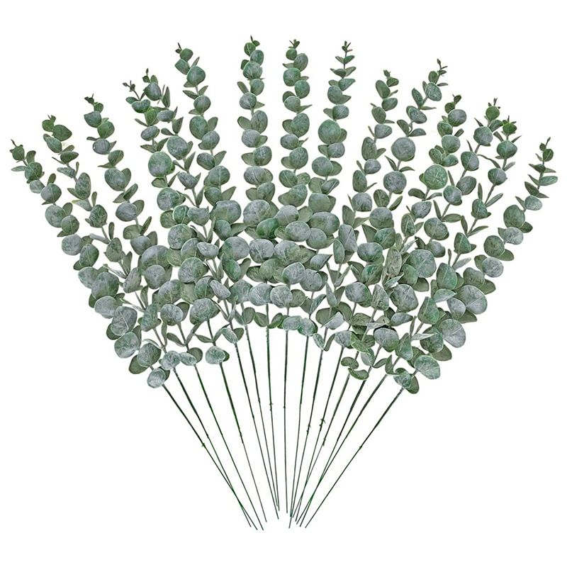 30Pcs Artificial Eucalyptus Leaves Stems Faux Eucalyptuses Flowers for Flower Arrangement Crafts Wedding Home Decor