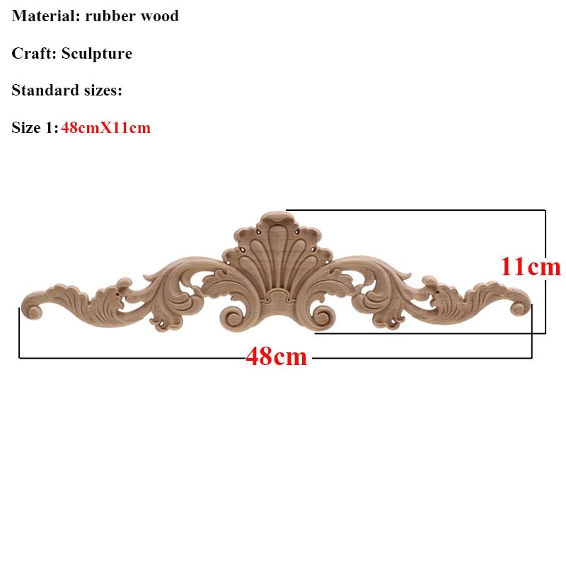 Unique Natural Floral Wood Carved Wooden Figurines Crafts Corner Appliques Frame Wall Door Furniture Woodcarving Decorative