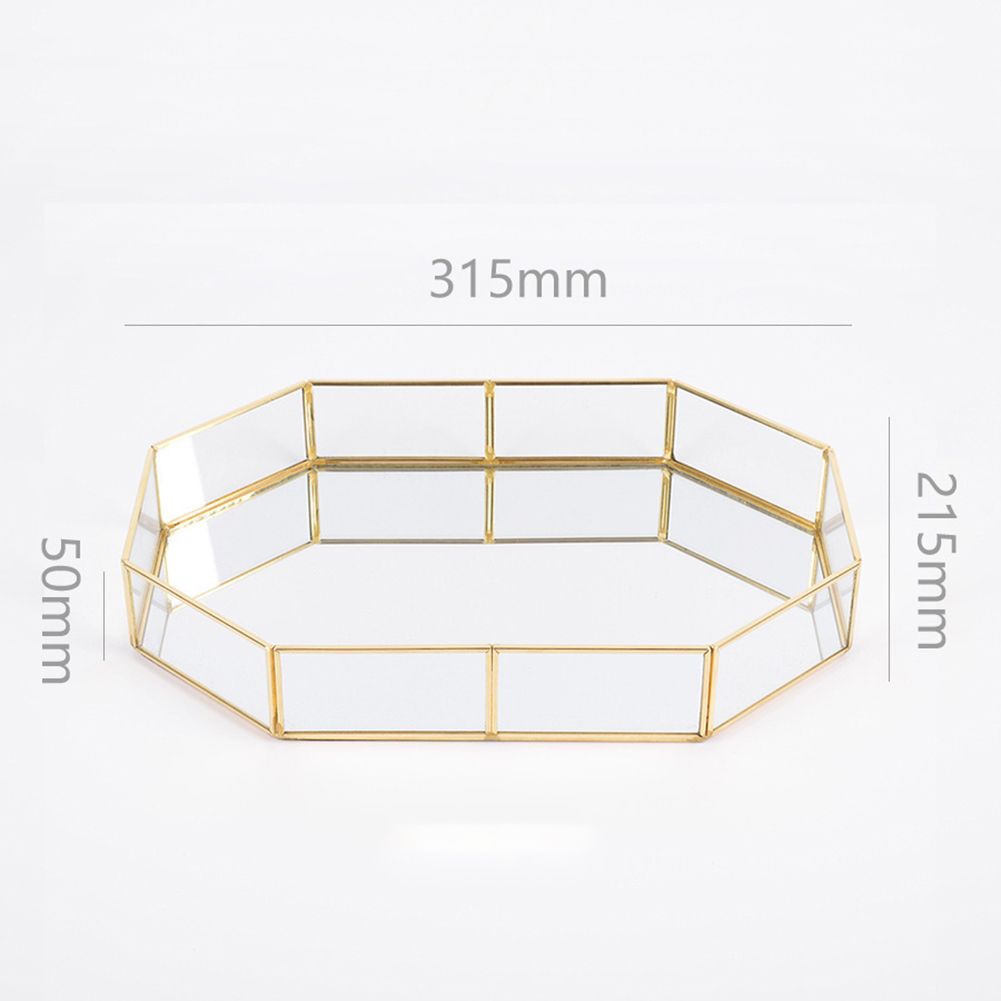 Yfashion Vintage Brass lass Storage ray for Jewelry Earrings Cake Dessert Sundries