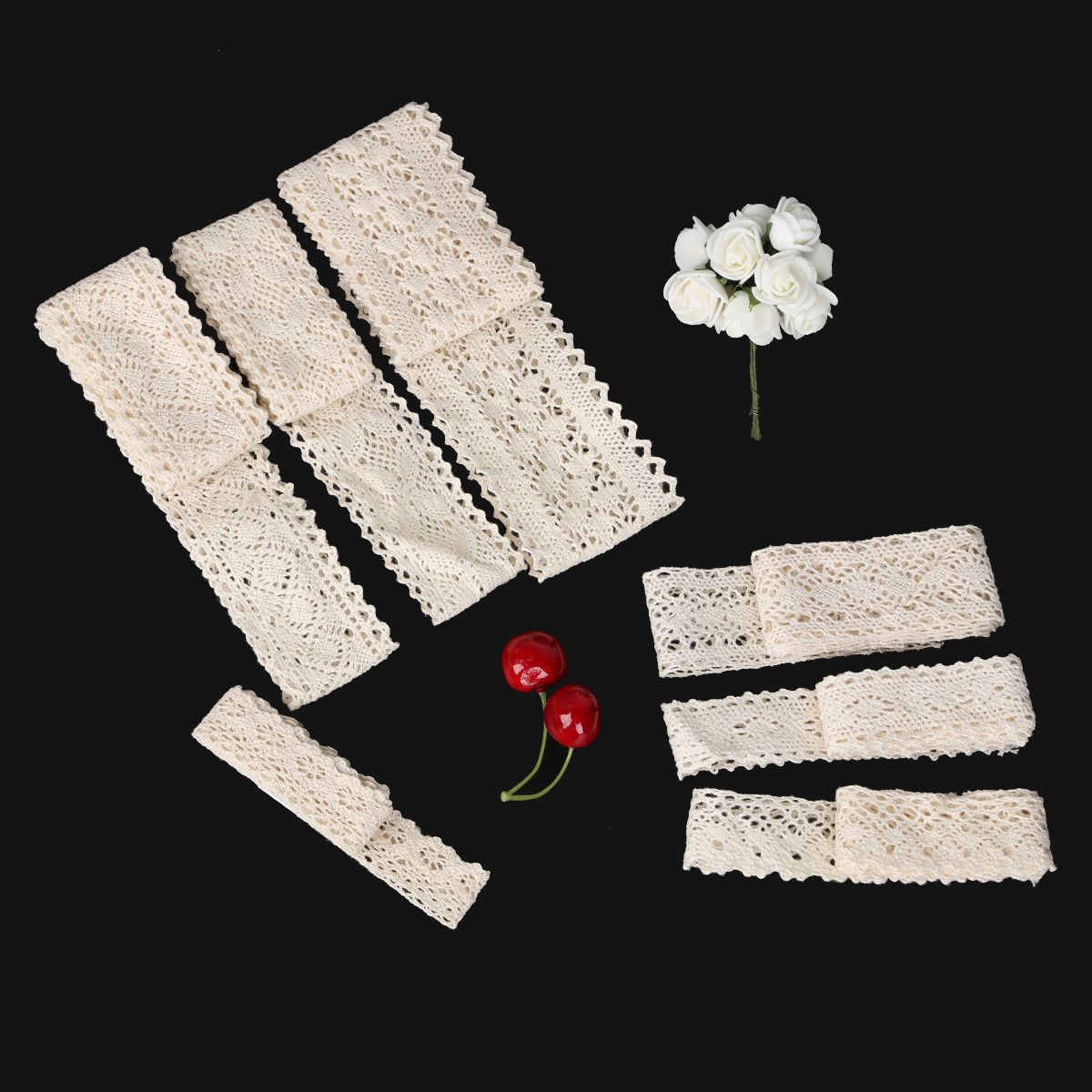 5 yd/pk Cotton Edge Wedding Party Craft Clothing Sewing Fabric 12-60mm DIY Handmade Accessories