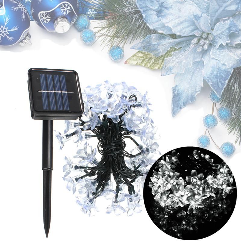 7M 50 Led Solar Christmas String Lights Blossom Flower Fairy Lamps Outdoor Xmas