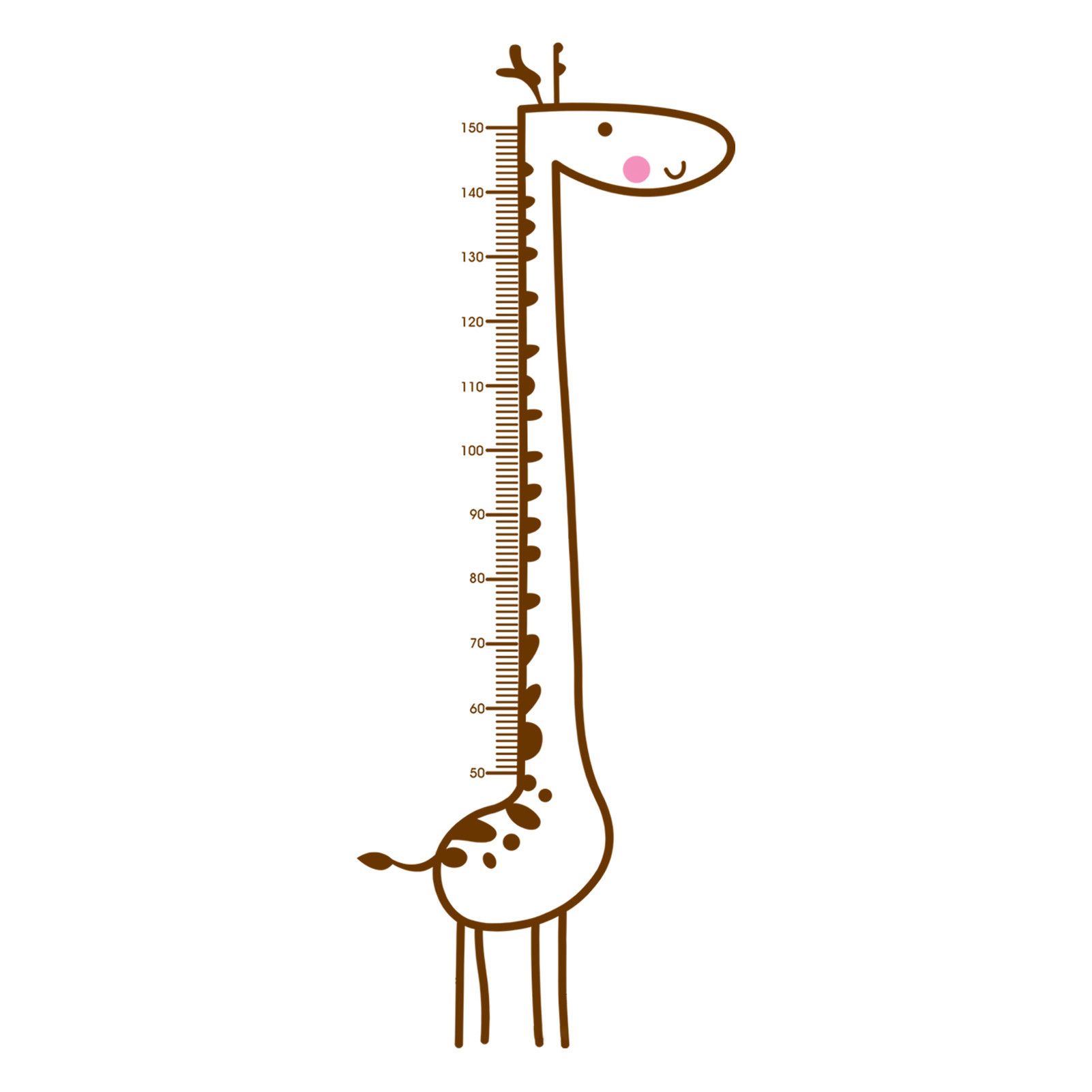 Wall Cling Cute Pattern Measurement Ruler Giraffe Mural Art Poster