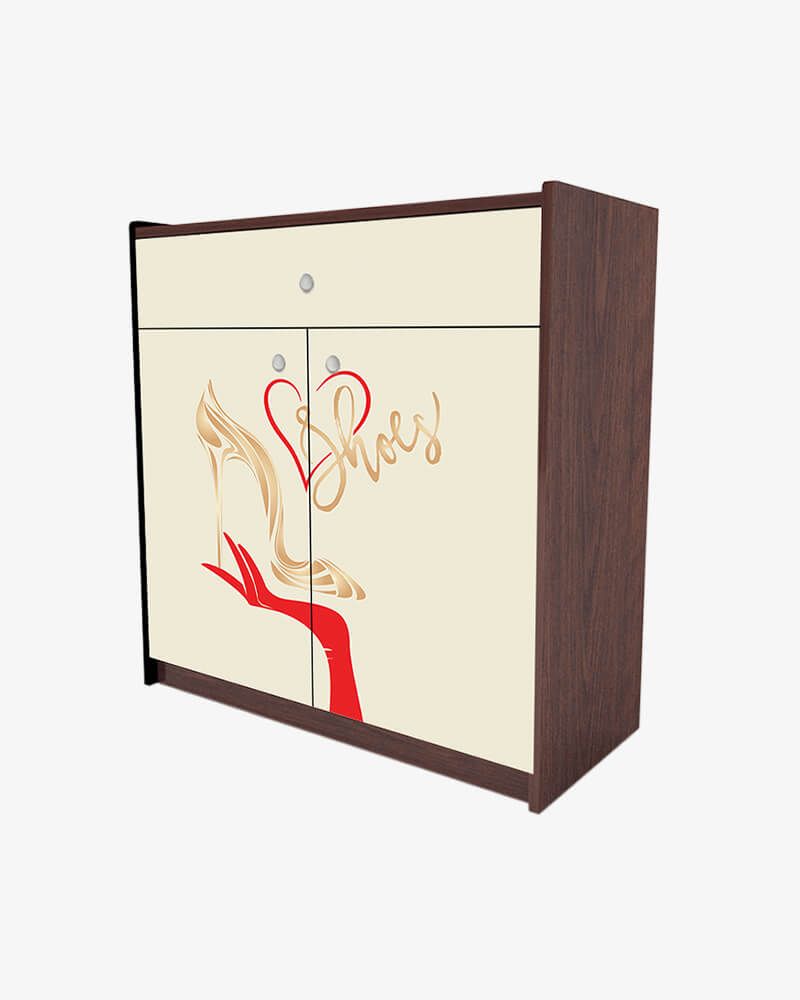 Catwalk Shoe Rack-HSRH-103- Red & Golden