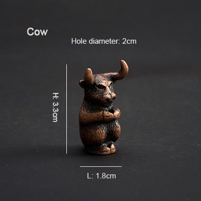 PINNY Metal Chinese Zodiac Incense Holder Mini 12 Animals Stick Alloy Incense Base Home Decoration Accessories Metal Crafts