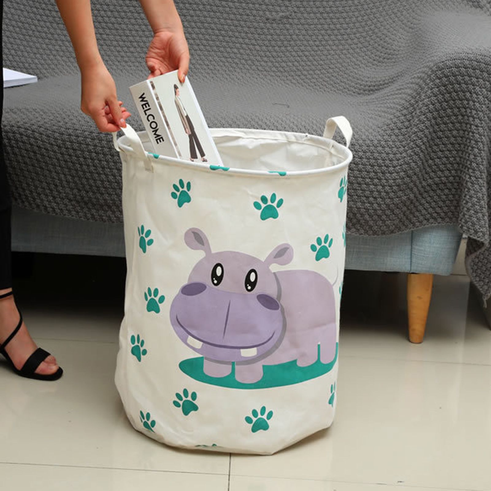 Dirty Clothes Hamper Round Socks Underwear Toys Laundry Storage Basket
