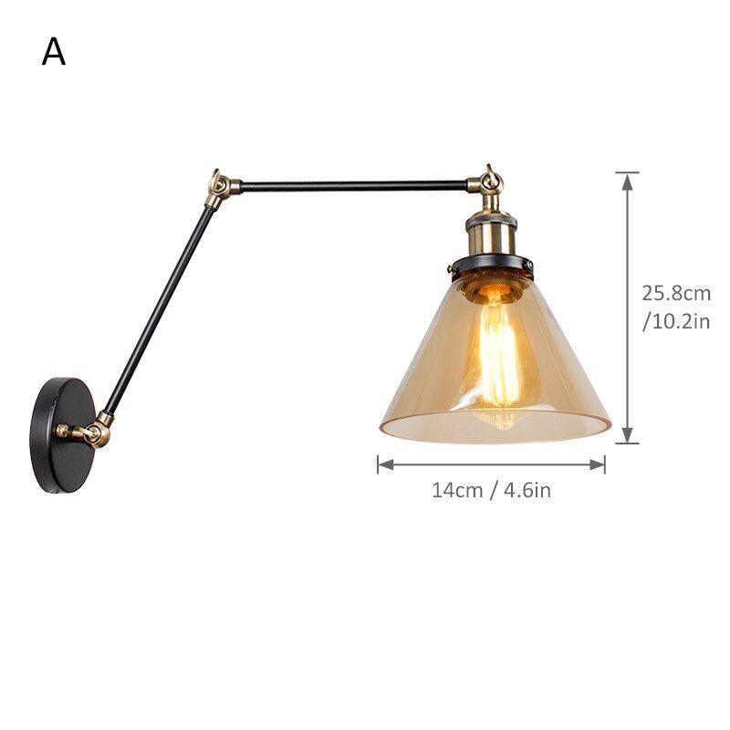 Nordic Led wall Lights Long pole background wall Lamps reading lamp Long Pole Rocker Arm Lamp Wall Glass Wall Lamp bedroom bedsi