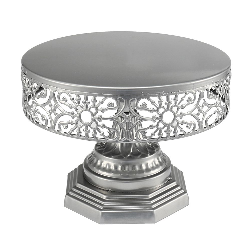 Retro Wedding Cake Stand Round Metal Event Party Display Pedestal Plate Decor