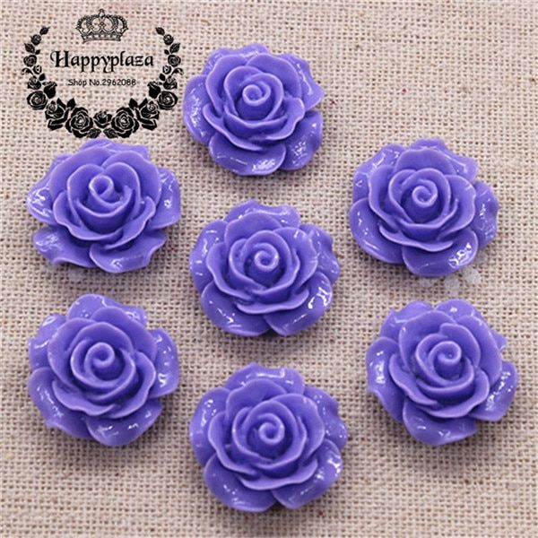 30pcs 20mm Resin Camellia Flowers Flat Back Cabochon DIY Jewelry/ Craft Decoration(No hole)