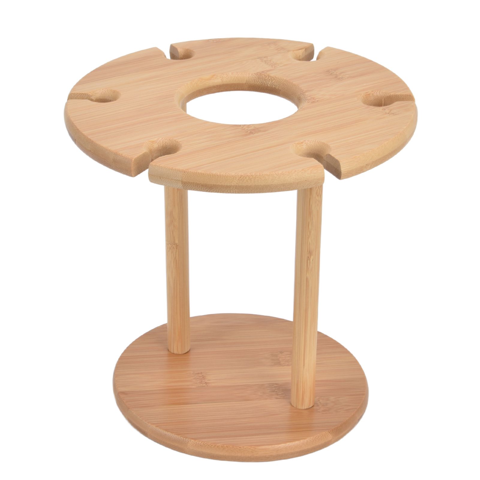 Bamboo Glass Stand Modern Minimalist Wooden Bottle Holder for Living Room Kitchen