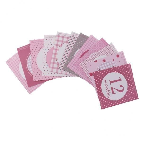 MagiDeal Lovely Baby Girl Monthly Sticker Party Baby Shower Photo Prop 1 to 12 months - intl