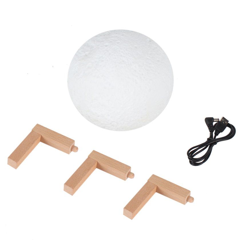 TE Unique Design Moon Lamp Rechargeable Night Light Clap Touch Switch Bedroom LED Light for Home Decoration Children Gift