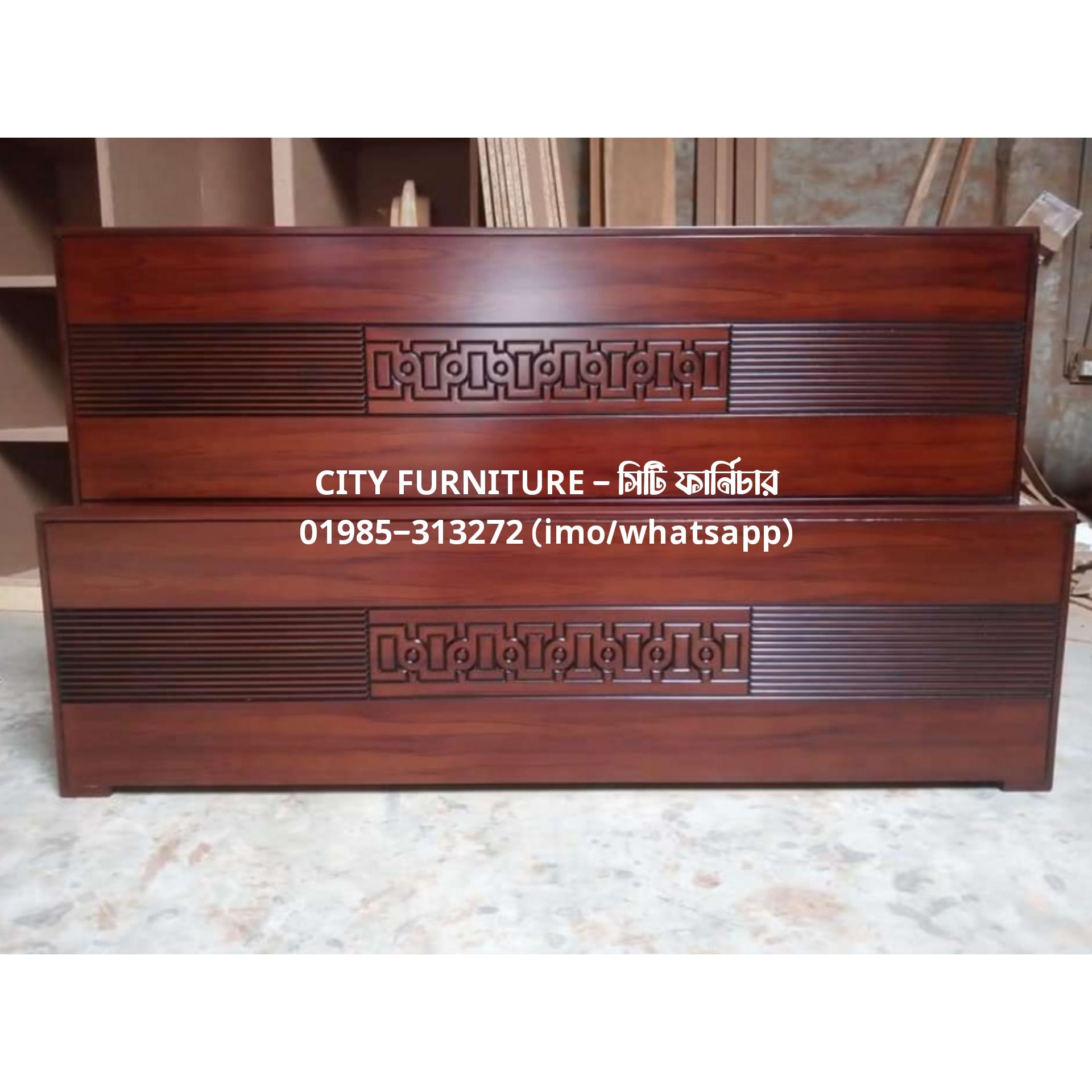 B-0582 (Malaysian Wooden Semi Box Bed)