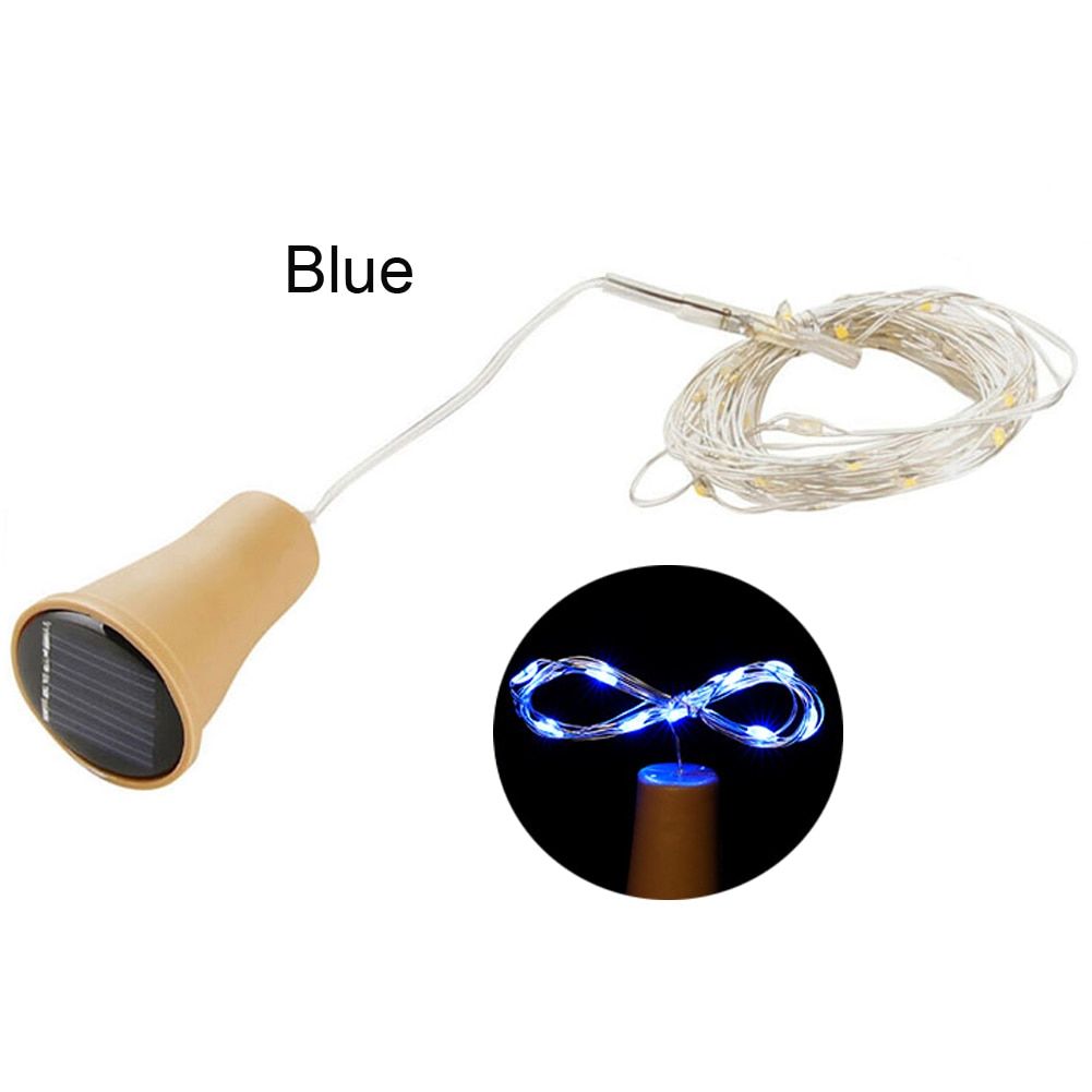 5/10 PCS Solar  Bottle Lights 20 LED Solar Cork String Light Copper Wire Light for Holiday Christmas Party Wedding Decor--Red--1PCS 10LED