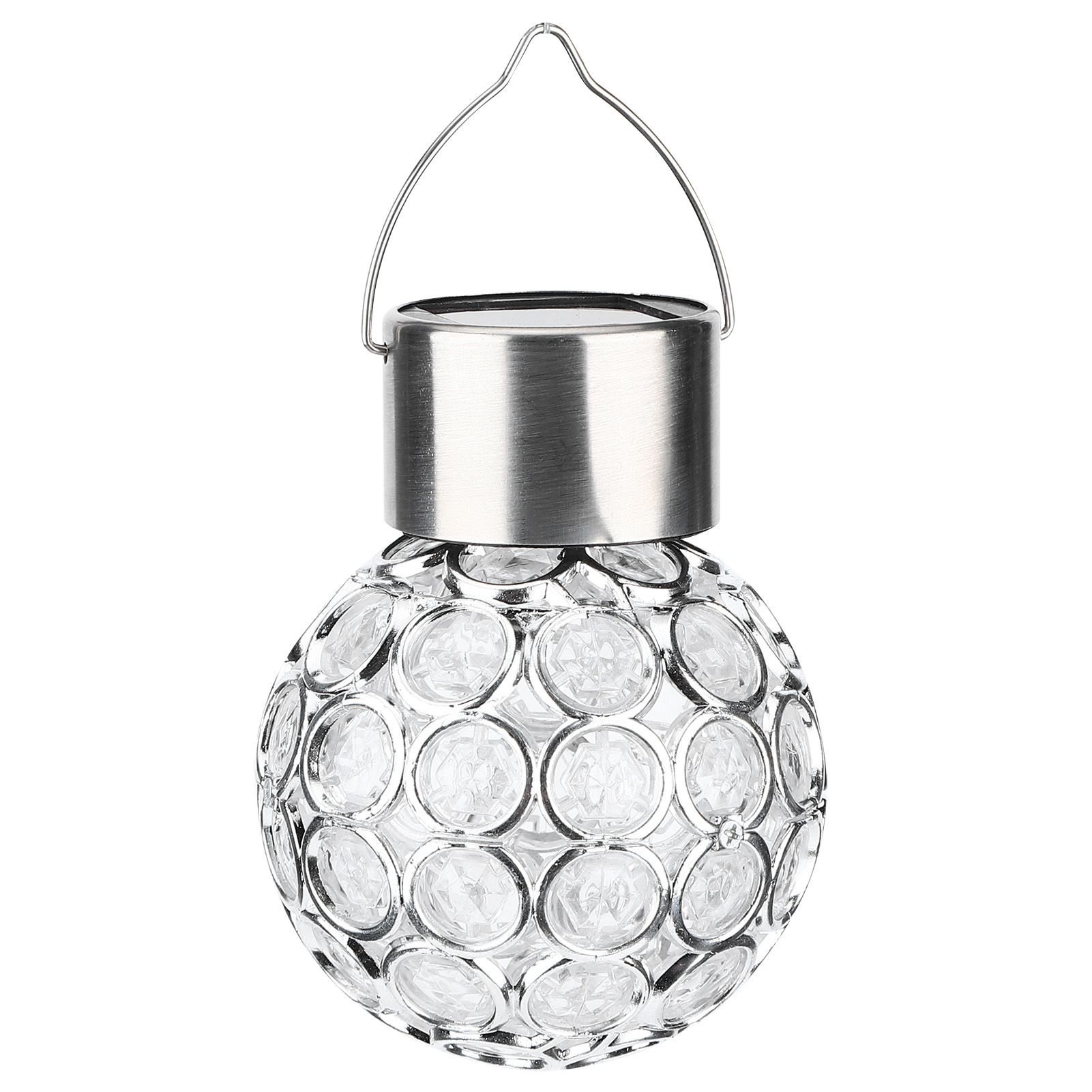 2Pcs LED Hanging Lamp Solar Powered Ball Light Light-Control For Outdoor Gard HT