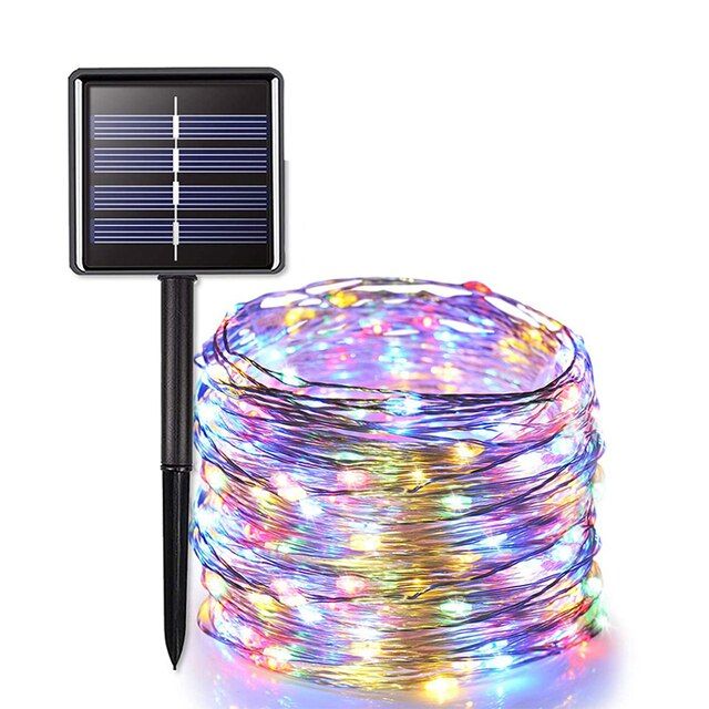 Solar LED lights Festoon Fairy Lights LED strip Waterproof Outdoor Garland Lamp Christmas Decoration Room decor led lights Tape--Warm White--22M-200LED