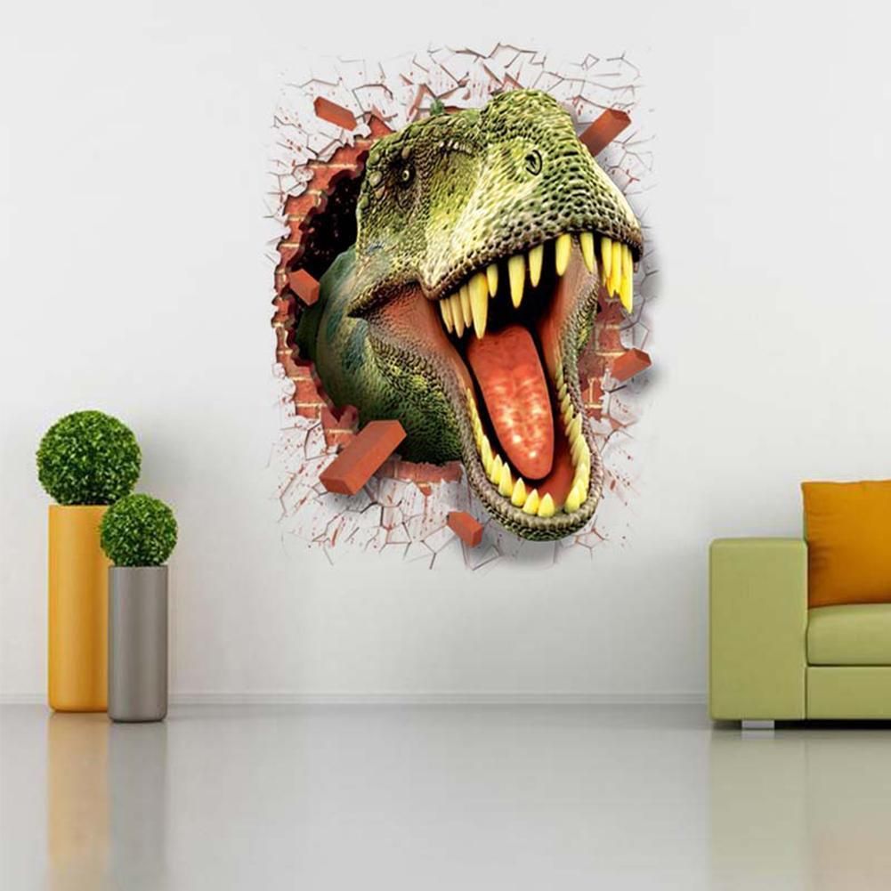 3D Dinosaur Pattern Wall Sticker Poster Wallpaper Decor Decal for Room Door Glass Window
