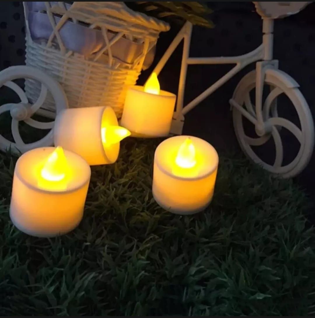 Party Decoration LED Candle Lamp - Golden 12 Piece - Candle - Candle