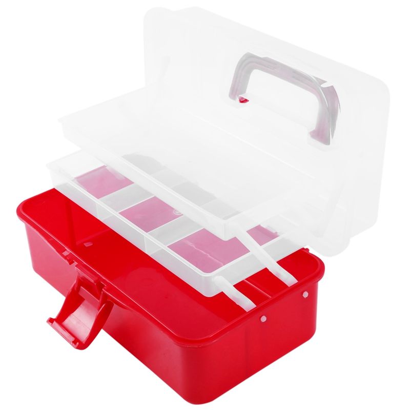 3-Layer Foldable Transparent Jewelry Box Food Container Folding Makeup Organizer Storage Box