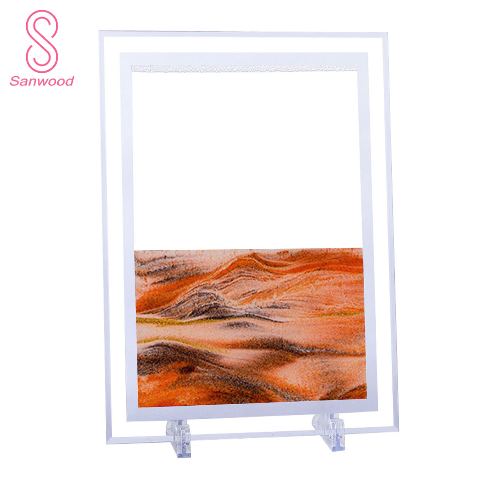 Flowing Sand Picture Creative Exquisite Workmanship Simple Style Quicksand Creative Flow Landscape Painting for Desktop