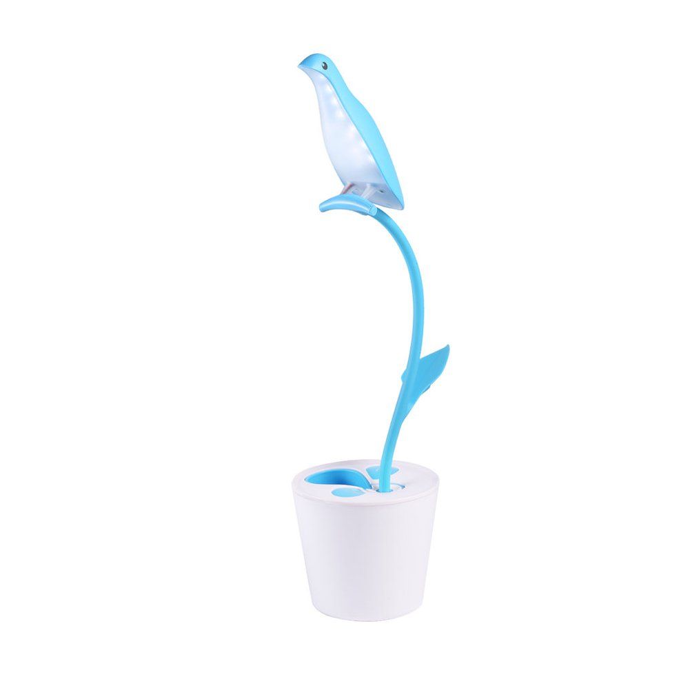 Bird 13LED Flexiable Reading Table Night Light Desk Lamp with Pen Holder