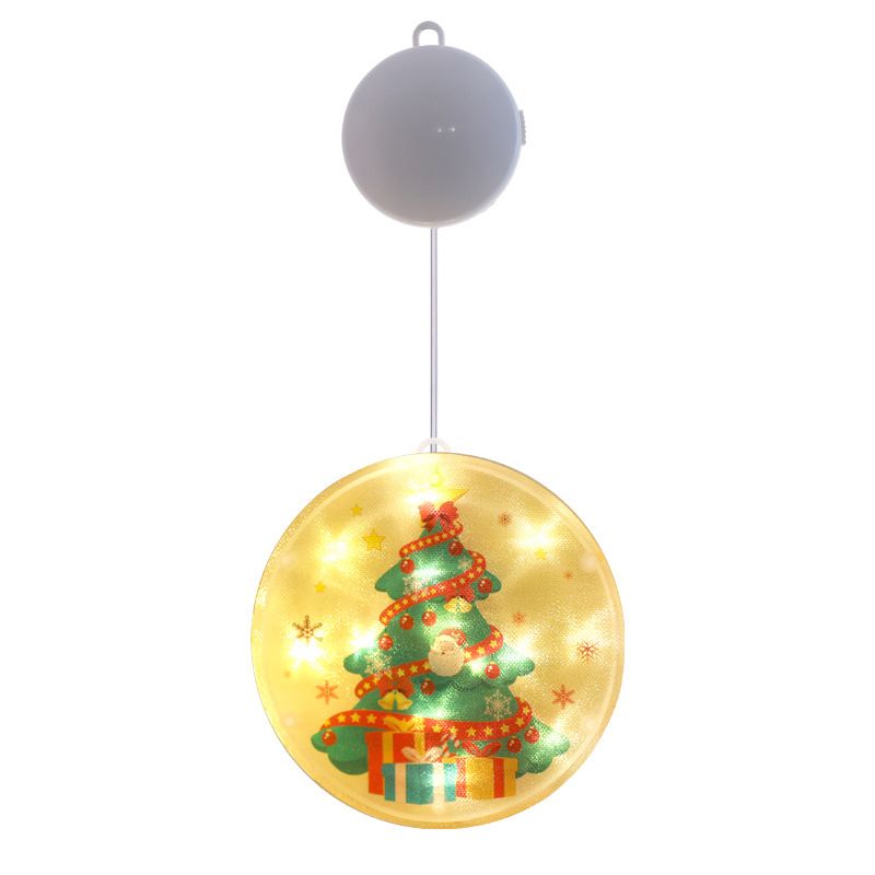 1Pc Christmas Lantern LED Light String Color Painting Hanging Light Durable And More Energy-Saving Decorative Light Color Printing Curtain Light