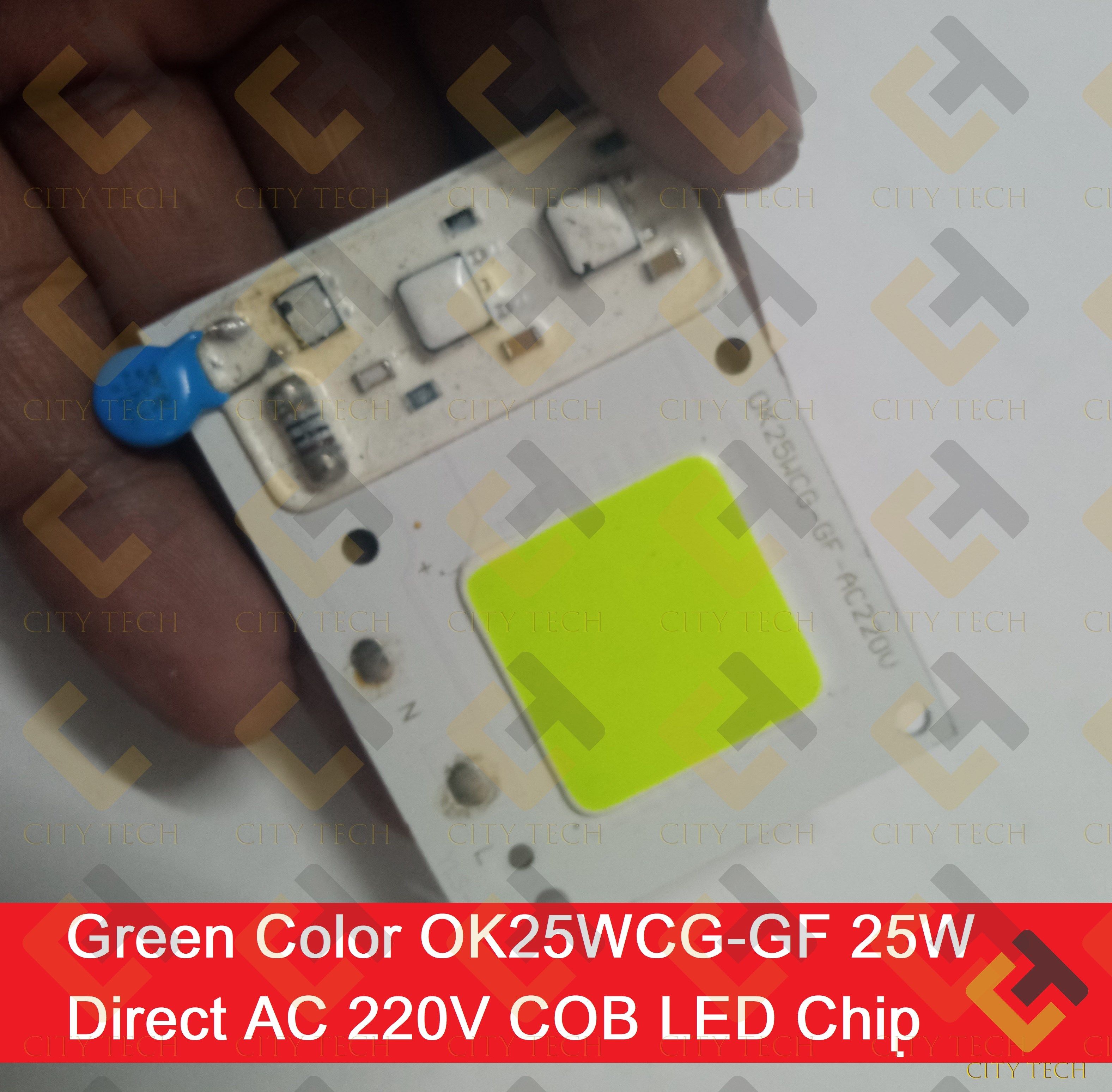 GREEN Color OK25WCG-GF 25W Supper Bright Green 25W Direct AC 220V 60x45mm COB LED Chip 25 Watt Green Color Light Directly Connect AC 220V Without Need Any Drivers For DIY Flood Light