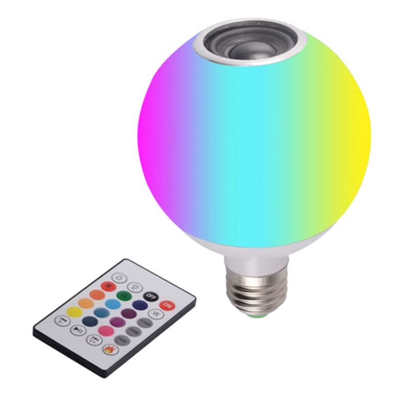 LED Bluetooth Music Bulb Lamp with White Light Remote Control Colorful RGB Color Changing Bluetooth Bulb (E27)
