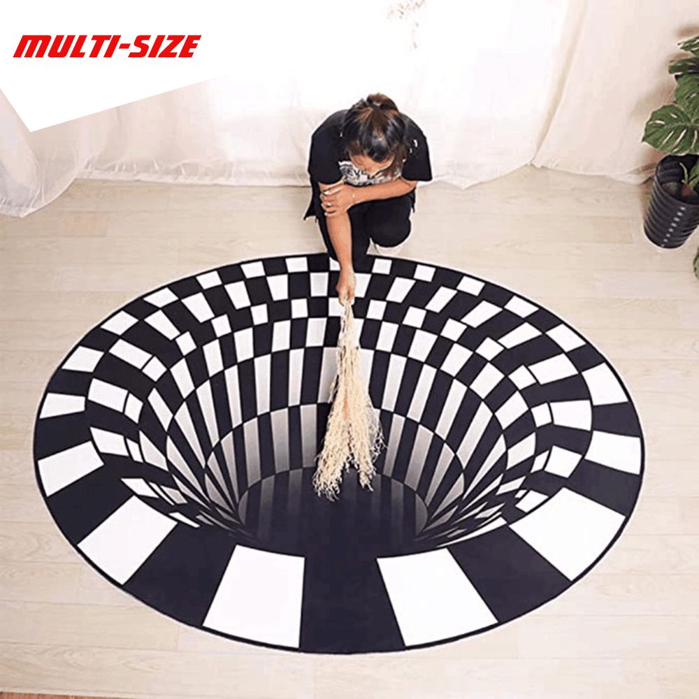 LoveBox Nordic Carpets Multi-size Soft 3D Printed Area Rugs Vortex Mat Rugs Anti-slip Large Rug Carpet for Living Room Decor