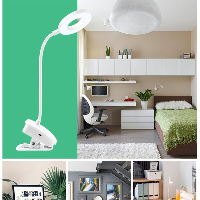 Clip-Type Rechargeable Table Lamp Bedroom Children Learning Students Press Ring Table Lamp LED Eye Protection