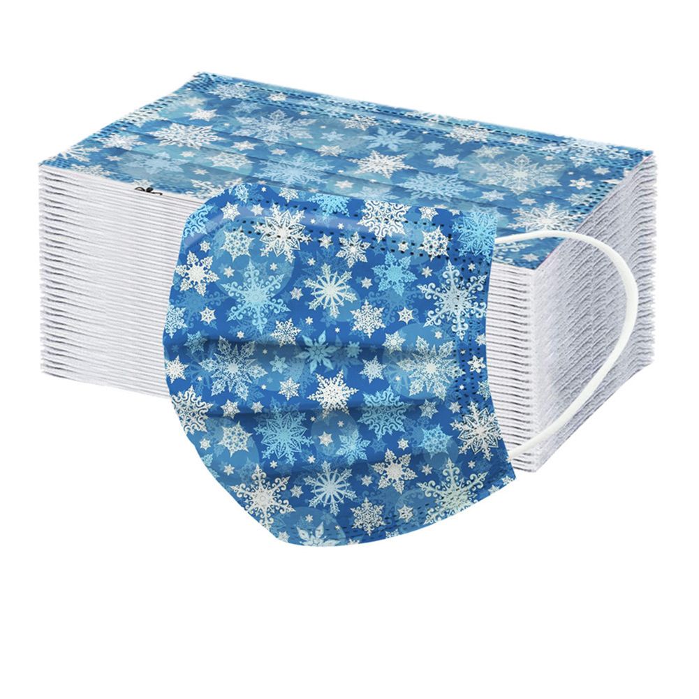 GC 10pcs/pack Chirldren Christmas Printed Soft Face  Cover 3-layer Dustproof Earloop Bandage Covers color:Monochrome 1