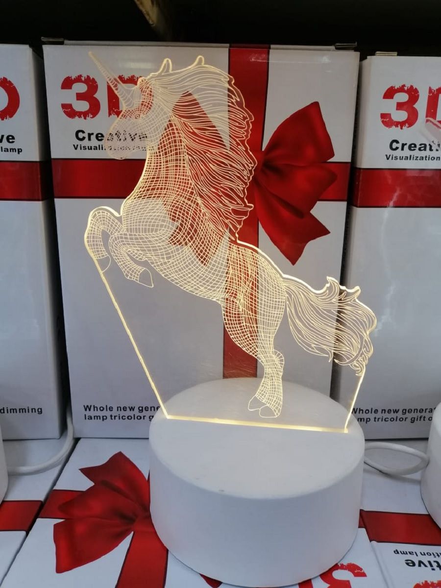 3D Acrylic Night Light LED Light Table Bedroom Lamp Graphic lights 1 Pcs