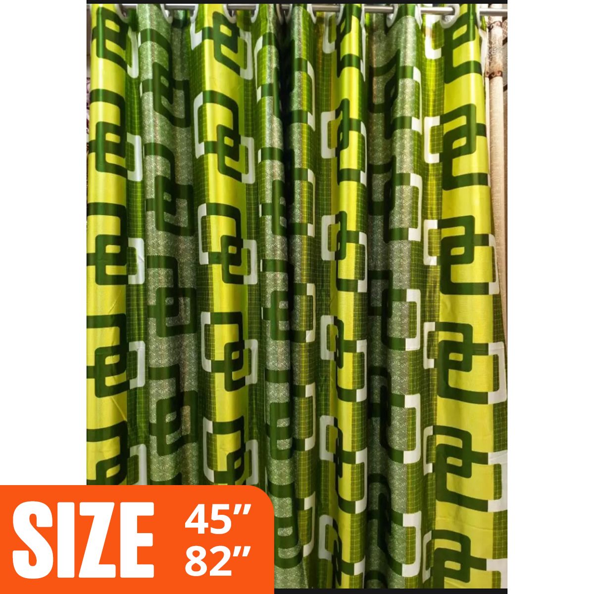 Syenthatic curtain Green big Tv design 1 (pcs)Window /Door