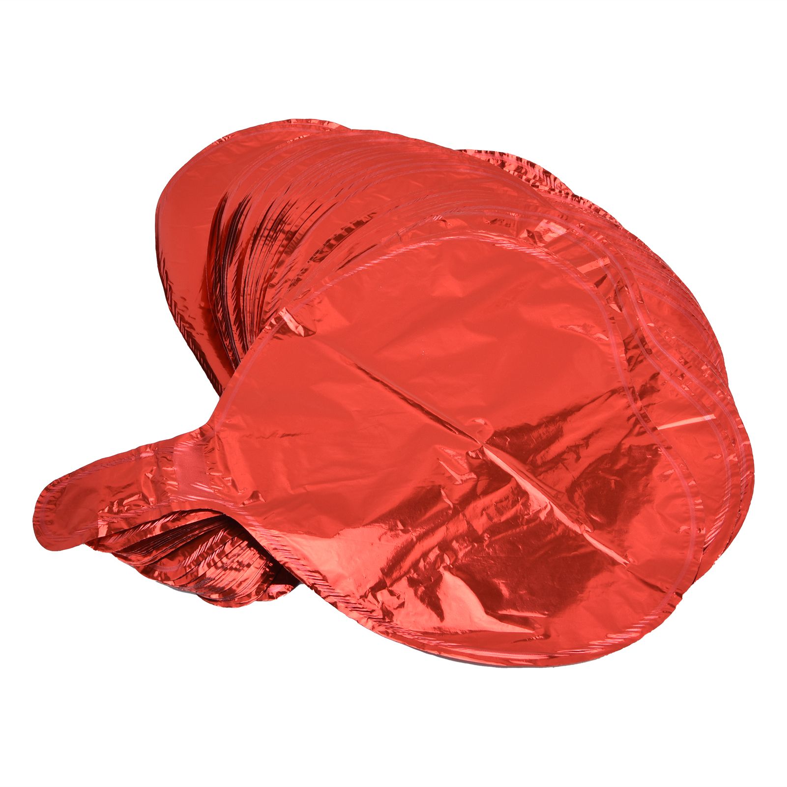 50Pcs Red Balloons Heart‑Shaped Bright Color Aluminium Film Decorative Balloo ZI