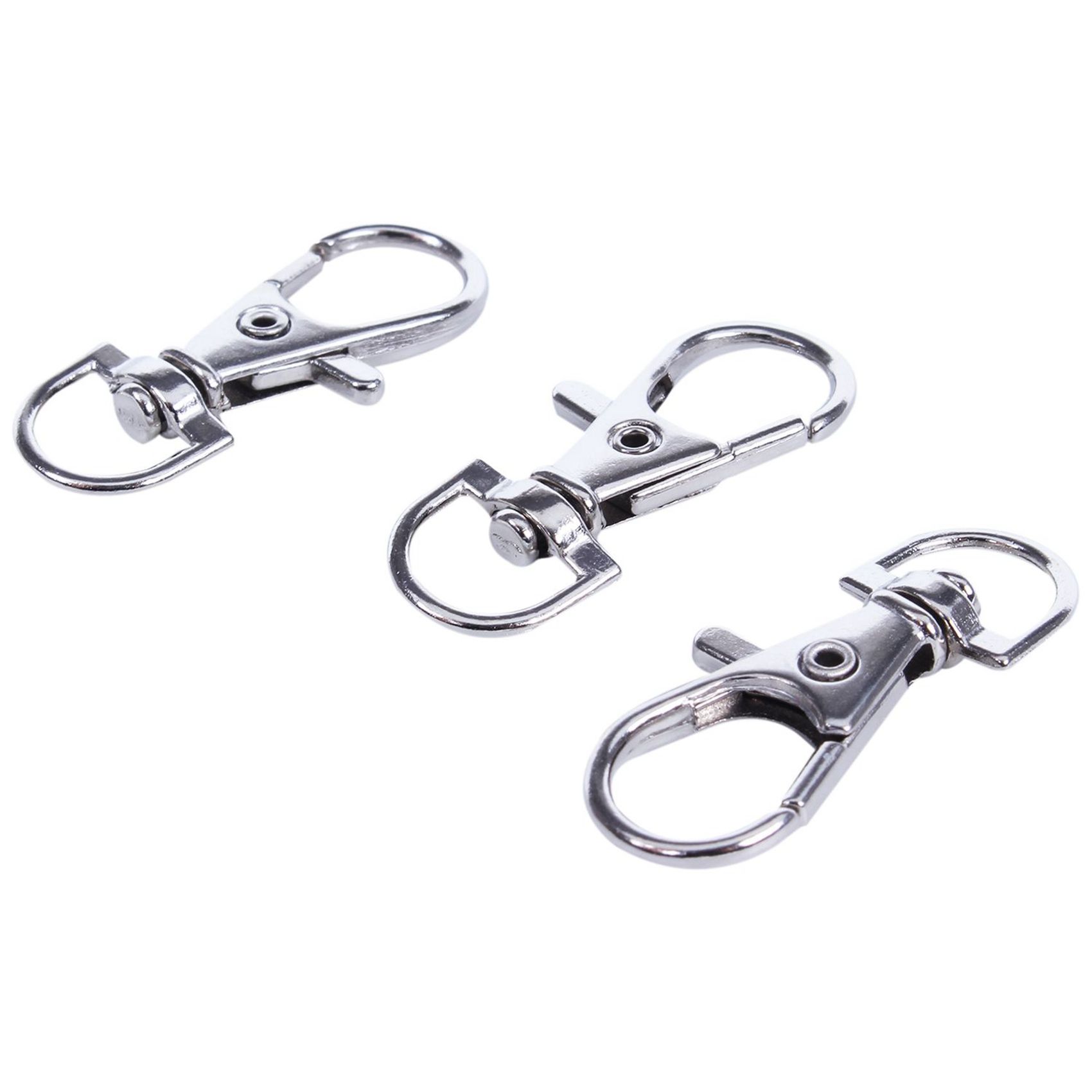 60Pcs Metal Lobster Trigger Swivel Clasp Hooks Clip Buckle Jewellery Making Arts Crafts Key Ring Keychain 35mm