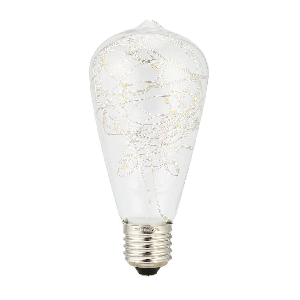 ST64 E27 LED Light Bulb Non-dimmable Copper Wire Stringlight Bulb with 25 LEDs