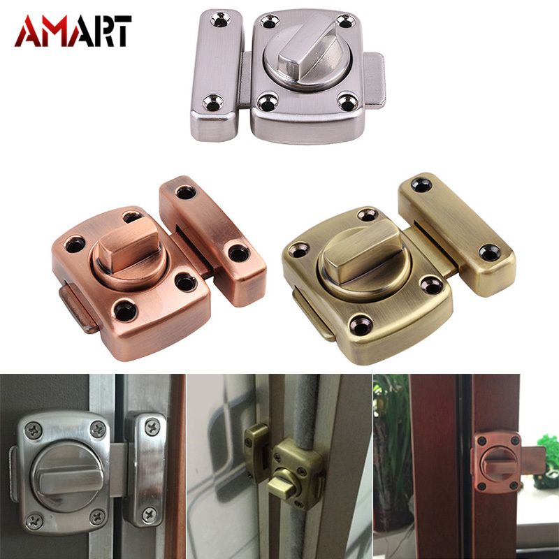 1 Pcs Zinc Alloy Thick Anti-theft Security Door Rotate Latch Slide Lock for Gate Cabinet Window