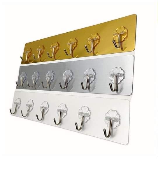 beutyfull 6 Hooks  Wall Mounted Door Coat Cloth Hook Hat Rack Robe Decor Hanger Holder Black - Wall Decoration - Wall Decoration