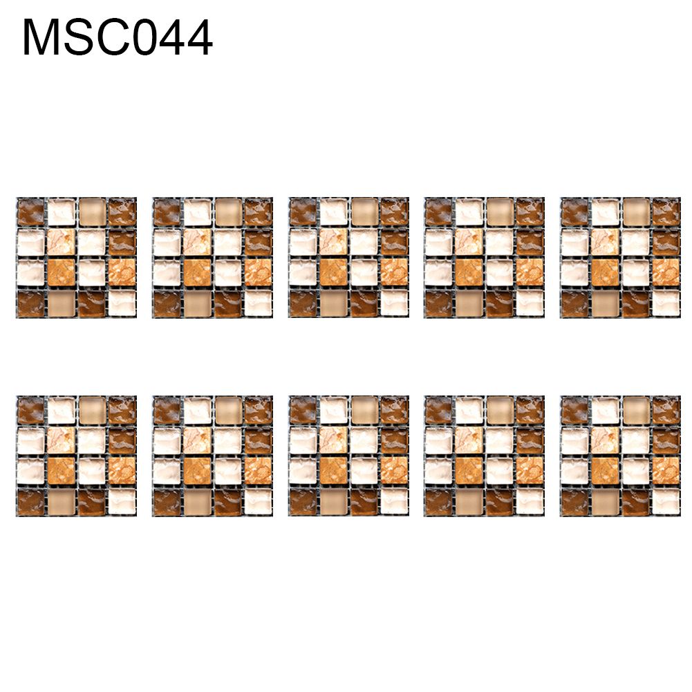 10Pcs Waterproof Mosaic Tile Wall Sticker Kitchen Dining Room Bathroom DIY Decor