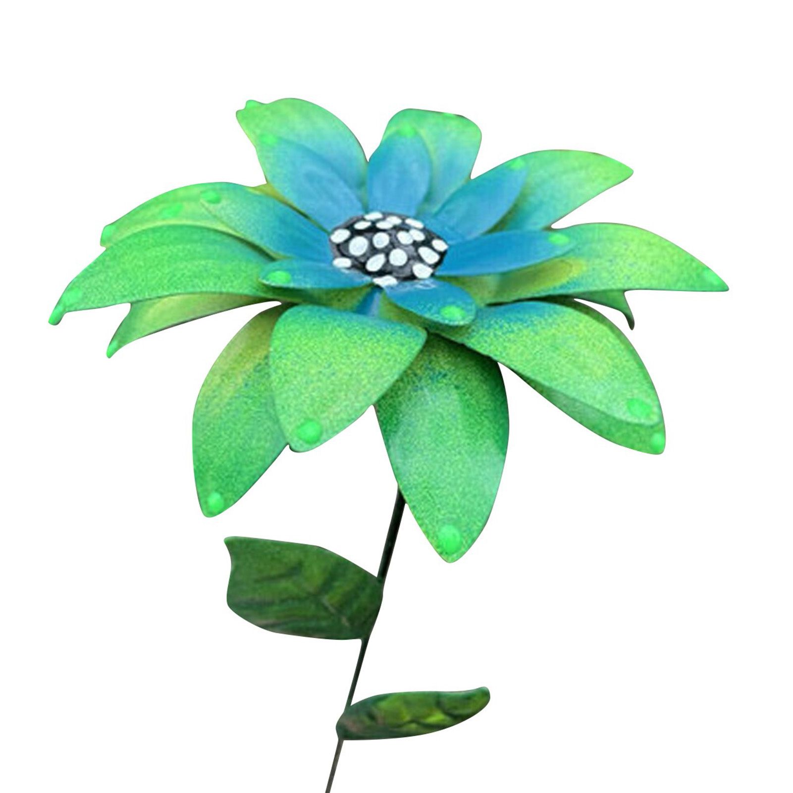 Metal Flower Stick Blooming Outside Pathway Charming Decorative Flower Stick