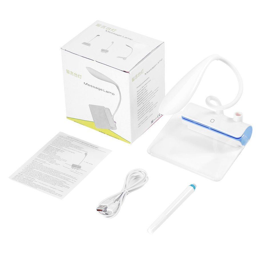 Portable Flexible USB Rechargeable Desk Table Lamp With Message Board