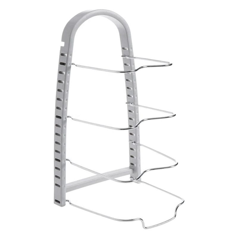 Kitchen Organizer Pots Storage Rack Holder Shelf Cookware Pan Lid Pot Holders Rack Stand Kitchen Accessories,Gray