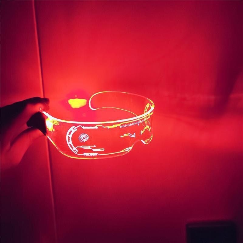 LED Colorful Luminous Flashing Glasses Outdoor 7 Colors Future Technology Cyberpunk Music Festival KTV Bar Party Prop Decoration